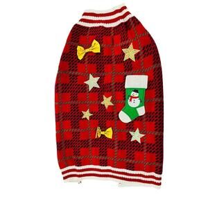 Holiday Time Gift for You Dog Sweater Tacky Ugly Large